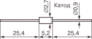 1N4747A (20V 1W) АНАЛОГ КС520А1 СИНИЕ